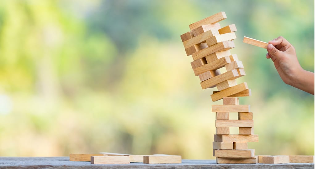 The jenga game ,tower stack from wooden blocks toy and hand take on block
Von: frank29052515 Quelle: Adobe Stock